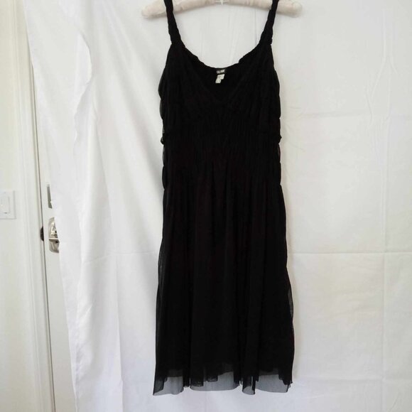 Basil & Maude Flowy Gathered Semi-Sheer Greek Tulle Dress (Stretchy) Size Small - Picture 7 of 9
